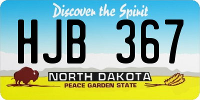 ND license plate HJB367