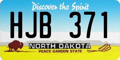 ND license plate HJB371