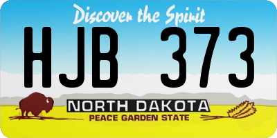 ND license plate HJB373