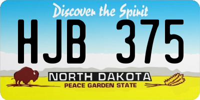 ND license plate HJB375