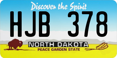 ND license plate HJB378