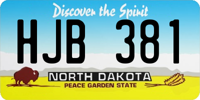 ND license plate HJB381