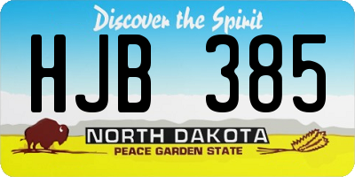 ND license plate HJB385