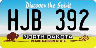 ND license plate HJB392