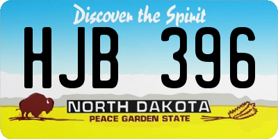 ND license plate HJB396