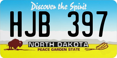 ND license plate HJB397