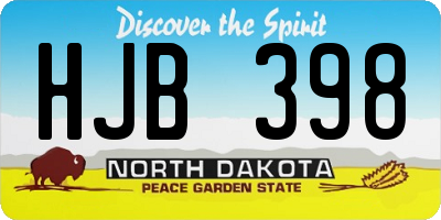ND license plate HJB398