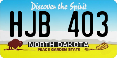 ND license plate HJB403