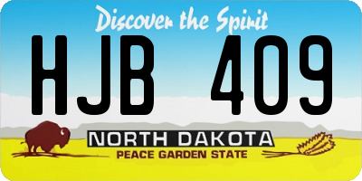 ND license plate HJB409