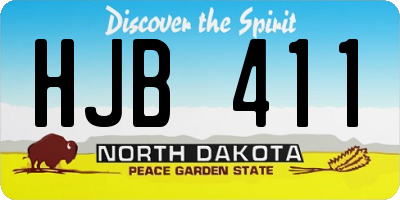 ND license plate HJB411