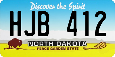 ND license plate HJB412