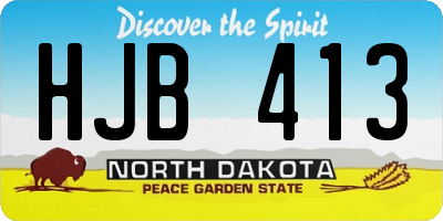 ND license plate HJB413