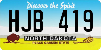 ND license plate HJB419