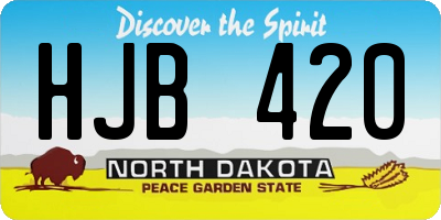 ND license plate HJB420