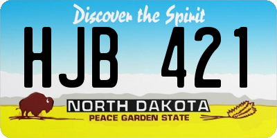 ND license plate HJB421