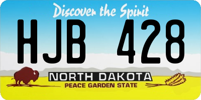ND license plate HJB428