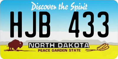 ND license plate HJB433