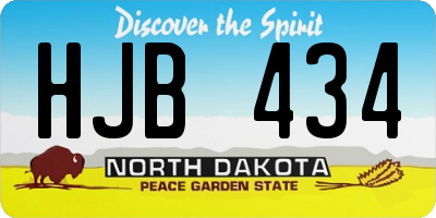 ND license plate HJB434