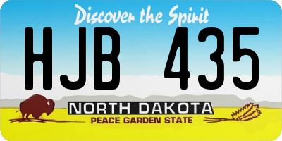 ND license plate HJB435