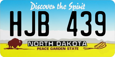 ND license plate HJB439