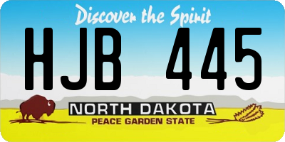 ND license plate HJB445