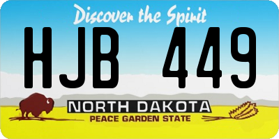 ND license plate HJB449