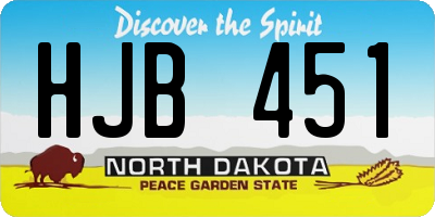 ND license plate HJB451
