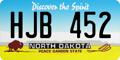 ND license plate HJB452