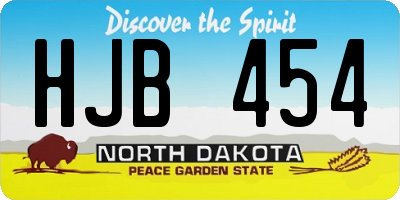 ND license plate HJB454