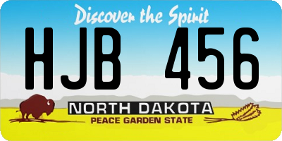 ND license plate HJB456