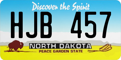 ND license plate HJB457