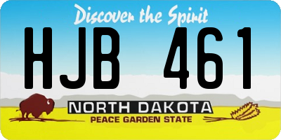 ND license plate HJB461