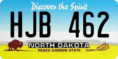 ND license plate HJB462