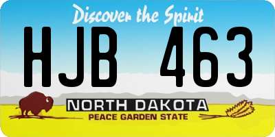 ND license plate HJB463