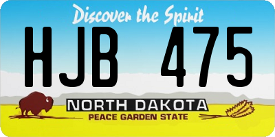 ND license plate HJB475