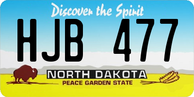 ND license plate HJB477