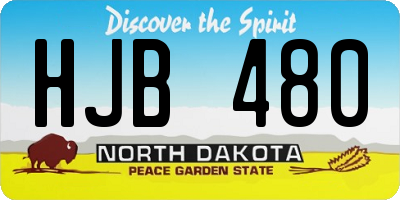 ND license plate HJB480