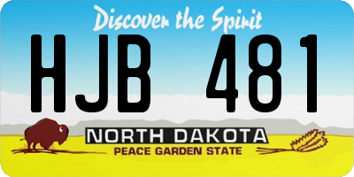ND license plate HJB481
