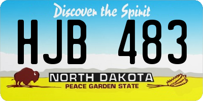 ND license plate HJB483