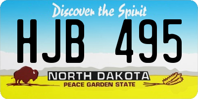 ND license plate HJB495