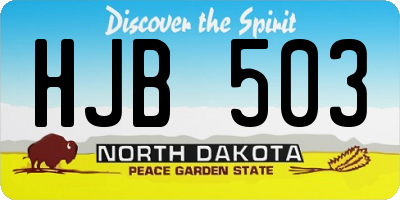 ND license plate HJB503