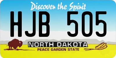 ND license plate HJB505