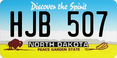 ND license plate HJB507