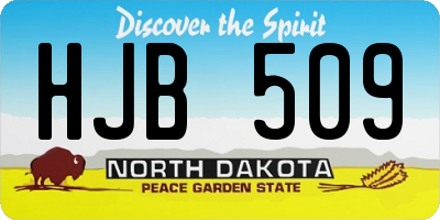 ND license plate HJB509