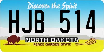 ND license plate HJB514