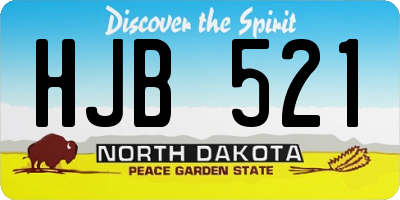 ND license plate HJB521