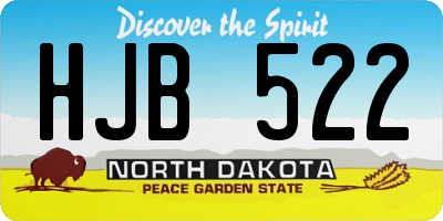 ND license plate HJB522