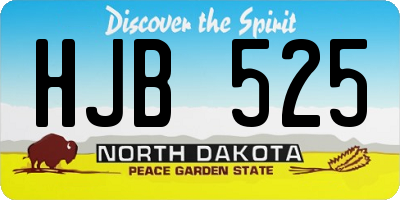 ND license plate HJB525