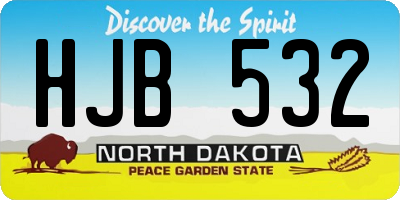 ND license plate HJB532
