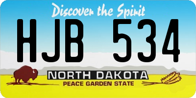ND license plate HJB534